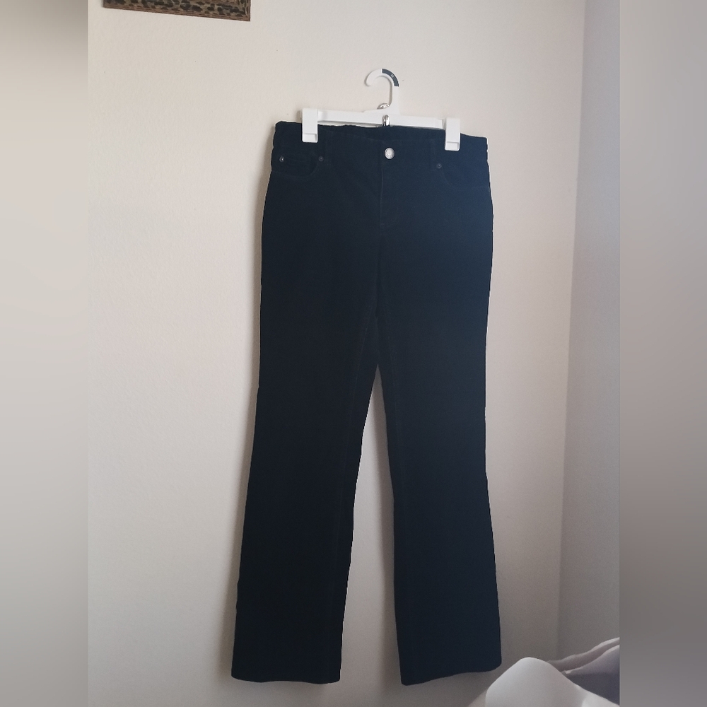 J. Crew Pants Women 12 Black Corduroy Trousers Modern Preppy Cozy Academic Offic